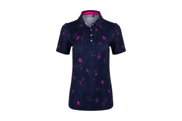 KJUS FS23 Da Polo Enya Printed S/S Navy/Pink 36