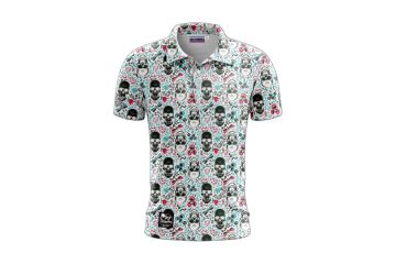 Golf Rowdies Skull blue Poloshirt