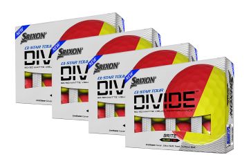 Srixon Q-Star Tour DIVIDE Golfbälle 4er-Pack Gelb/Rot