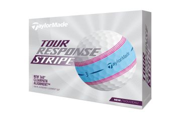 TaylorMade Tour Response Stripe Golfbälle Weiß/Pink/Hellblau 12-Pack