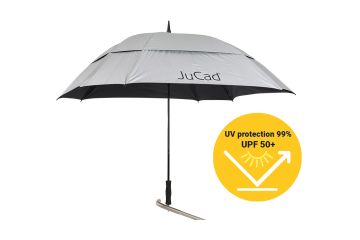 JuCad Regenschirm Windproof mit Titanstift-Silber