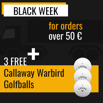 3 free Callaway golf balls for oders over 50 €.
