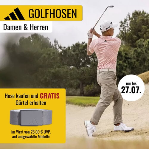 adidas Golfhosen mit gratis Gürtel, nur bis 27.07.25