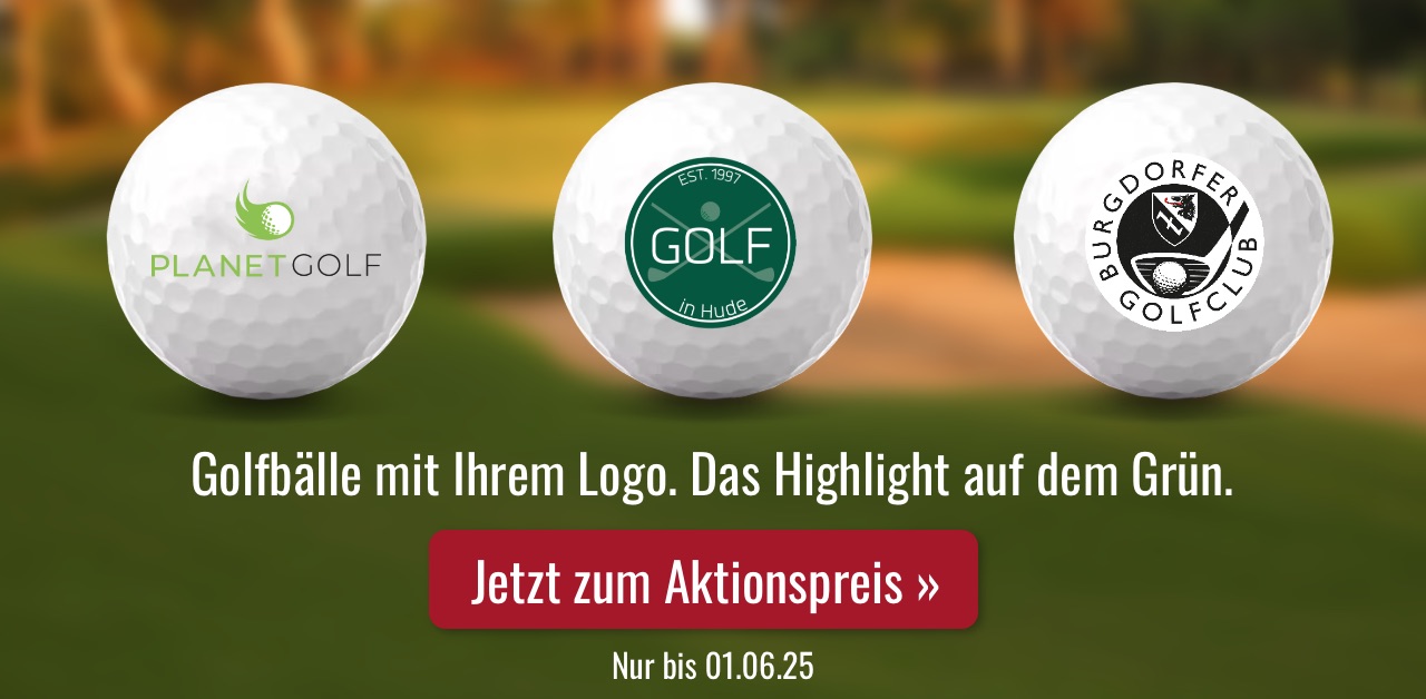 Golfbälle bedrucken - mit Logo oder Text - auch in kleinen Mengen