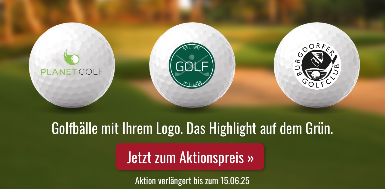 Golfbälle bedrucken - mit Logo oder Text - auch in kleinen Mengen